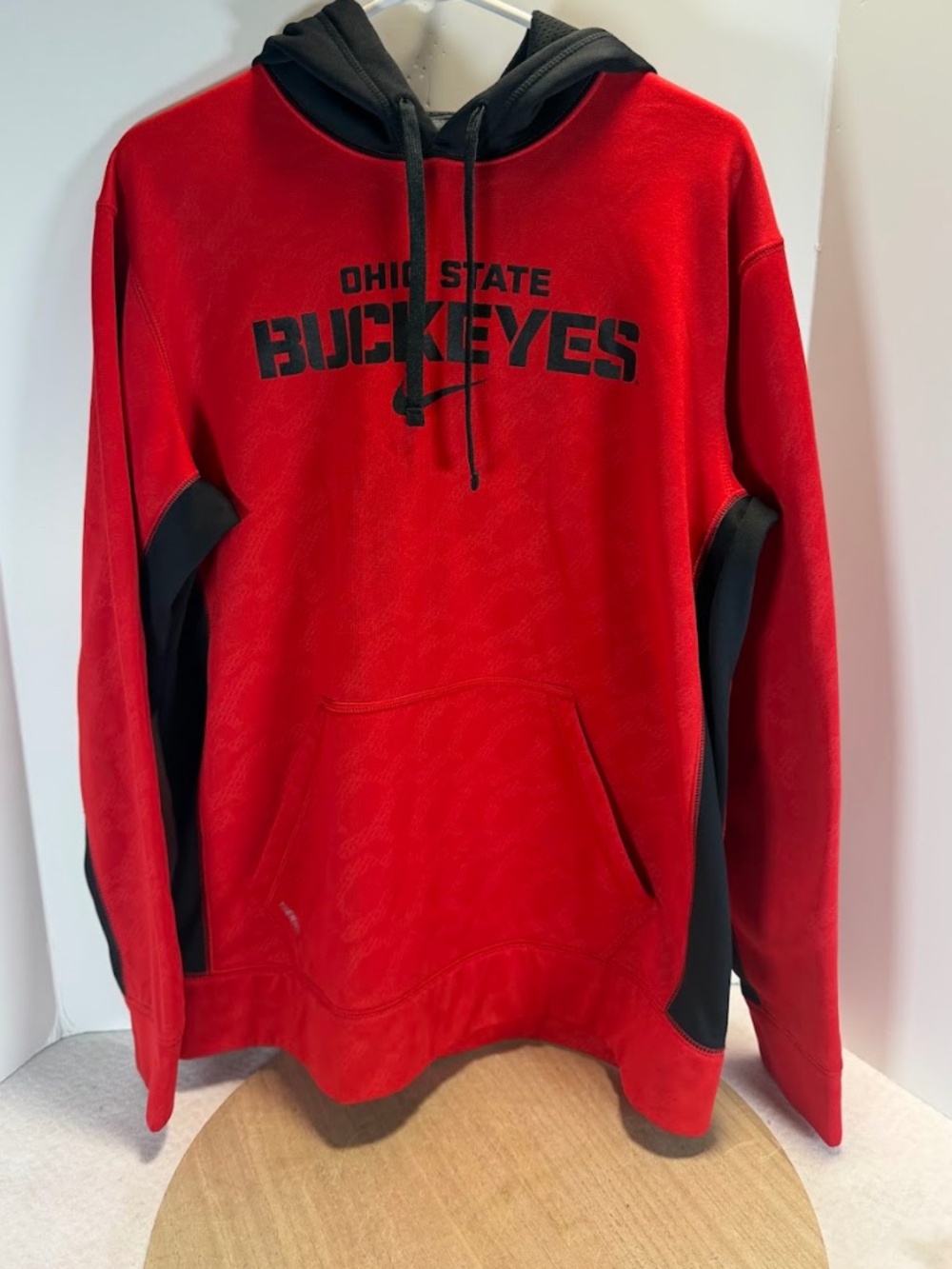 Nike Therma-FIT Ohio State Buckeyes Hoodie Red Black Men's Medium NCAA